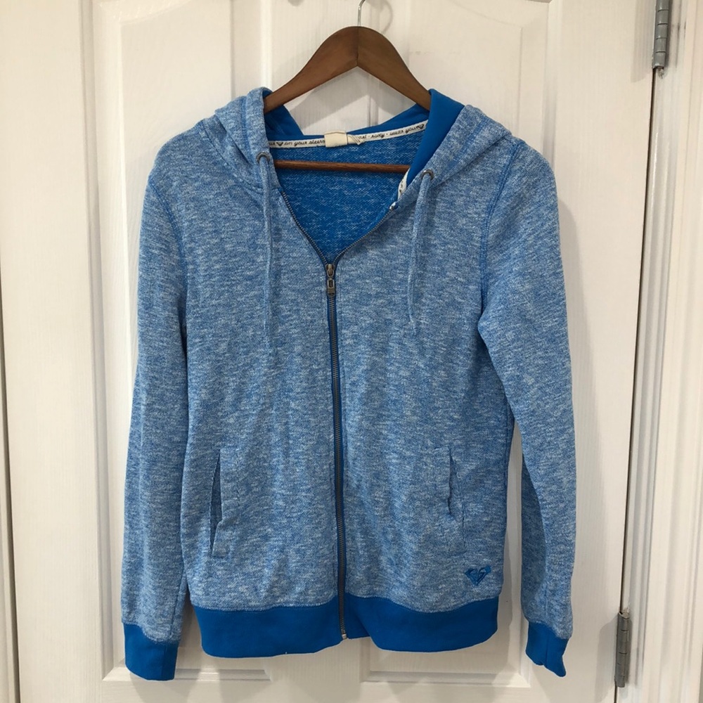 Roxy Size Medium Blue Zip Up Jacket - image 1